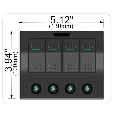 Bulldog Winch 4-Switch Panel w/Lighted Breakers 20266